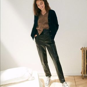 Madewell Vegan Leather Pull-on Paperbag Pants Sz 8 NWT
